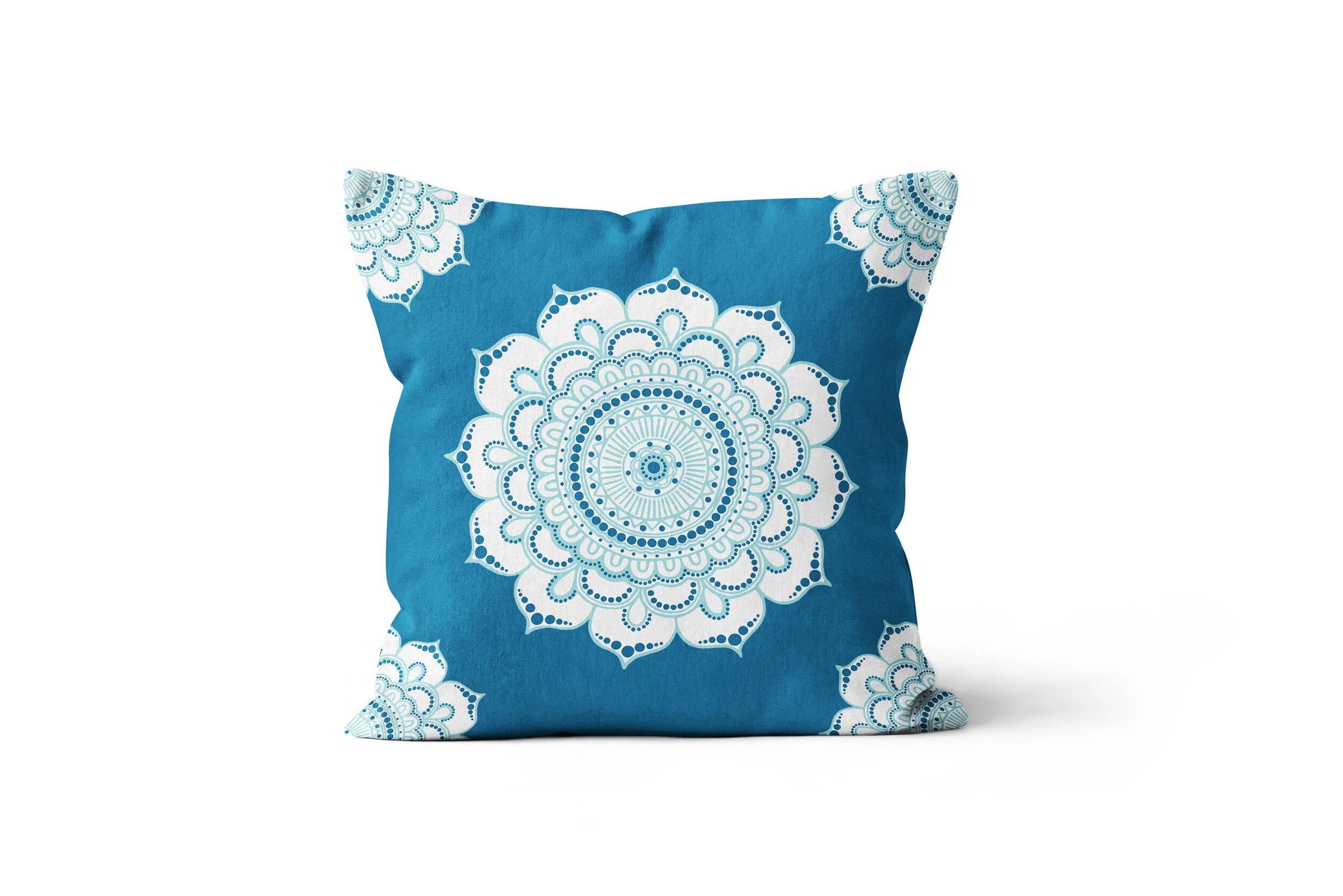 Lochmara Blue Mandala by Erin Witters Throw Pillow Beach Surf Decor by Nature City Co